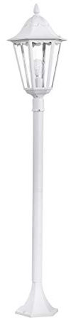 EGLO Außen-Stehlampe Navedo, 1 flammige Außenleuchte, Stehleuchte aus Aluguss und Glas, Farbe: Weiß, Fassung: E27, H: 120 cm, IP44