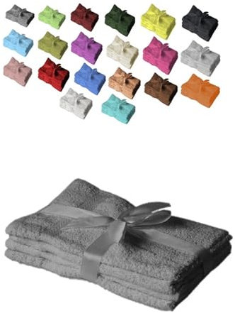 EXKLUSIV HEIMTEXTIL Handtuch Spar Set Baumwolle 500 g/m² Anthrazit 4 x Handtuch 50 x 100 cm