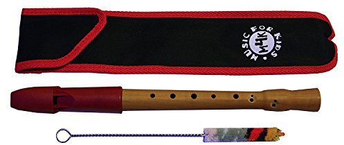 Blockflöten-Set für Anfänger: hochwertige Sopranblockflöte aus Birnbaumholz mit Kunststoffkopf (Made in Germany) inkl. Blockflötenschule/Lernheft mit vielen lustigen Kinderliedern