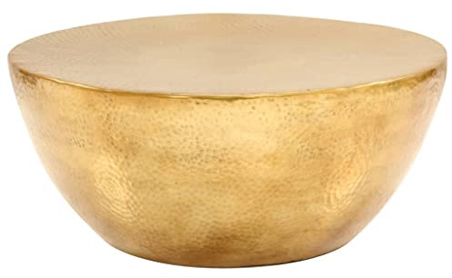 vidaXL Couchtisch Gehämmertes Aluminium Messing Beistelltisch Wohnzimmertisch