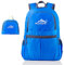 INTIRILIFE Faltbarer Rucksack Ultraleicht in Azurblau - 20 x 21 cm / 30.8 x 21.8 x 42 cm - Unisex Wanderrucksack Wasserdicht - 36L - Outdoor Daypack für Camping, Wandern, Reisen, Klettern, UVM.