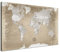 LANA KK Stilvolle Pinnwand Weltkarte - Natur - Deutsch in 120 x 80 cm, stabile Rückwand zum Pinnen inkl. Starterkit - Leinwand-Kunstdruck Wandbild Landkarte XXL