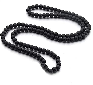 Kicomvi Necklace with Natural Wooden Beads, 8 mm, Chunky Strand Necklaces, Handmade, African Wooden Necklace for Women and Men, 8 mm, Wood, Wood.