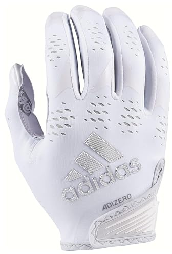 Adidas ADZ 12 Big Mood Inline Adult Football Glove, White/Silver, Small