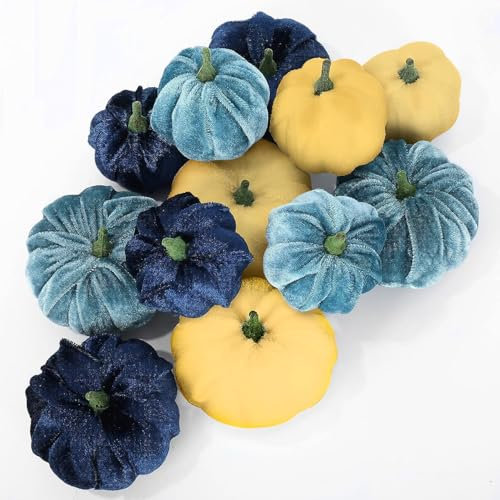 OWOAOOwl Kürbis Herbst Dekorationen, 12 Stück Künstlich Gefälscht Kürbisse Schaum Simulation Der Herbst Ernte Farmhouse Küche Künstliche Kürbisse Kürbis Deko für Halloween Dekorativ