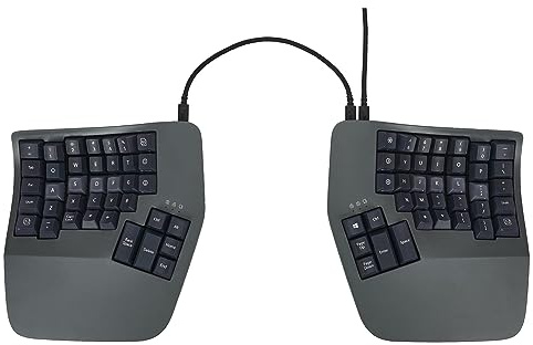 KINESIS Advantage360 delat ergonomiskt tangentbord – USB-C | tysta mekaniska brytare | helt programmerbar | konturerad form | justerbart tält | PBT-tangenter