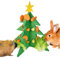 Vehomy Kaninchen Futtersuche Spielzeug Weihnachten - Meerschweinchen Puzzle, Weihnachtsbaum Häschen Gemüse Heu Feeder, Kleine Haustier Interaktives Spielzeug