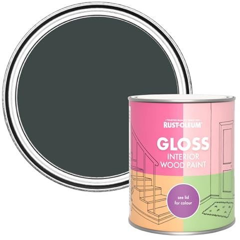 Rust-Oleum Blue Interior Wood Paint in Gloss Finish - Black Sand 750ml