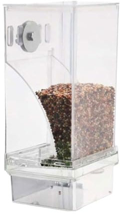 No Mess Bird Feeder for Cage,Automatic Transparent Parrot Feeder Seed Catcher Tray Cage with Hooks,Anti Spill Bird Feeder,Clear Parakeet Seed Container Food Feeder