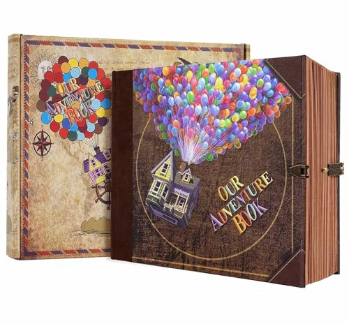 Album per ritagli, album retrò, il nostro libro di avventure, album di film up da viaggio per anniversario, matrimonio, vacanze, San Valentino, compleanno (rosso)