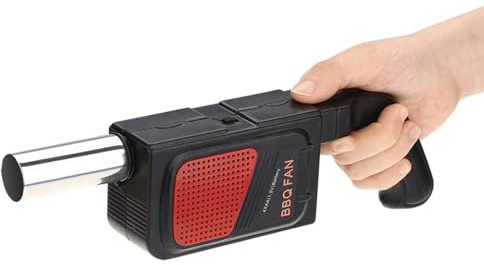 equlup Soplador de aire de barbacoa, 26.5cm/10.43 pulgadas de chimenea portátil Fuelles Handheld Electric BBQ ventilador de ventilador de aire herramienta de cocción segura para acampar