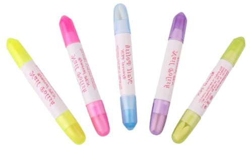 Homoyoyo Penna per Rimozione unghie 5 Pezzi Colorati senza Liquido Matita Correttiva Compatta per Nail Art Strumento Professionale e Domestico per Manicure Precisa e Trasportabile
