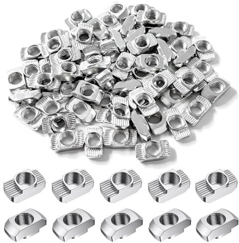 60 pietre scanalate M8, filettatura M8, scanalatura da 10 mm, 8 lunghezze scanalate, acciaio al carbonio, profilo 40 x 40, adatte per scanalature profilate in alluminio (EU40-M8). Adatto per progetti