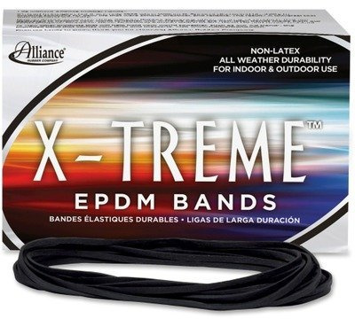 X-treme File Bands, #117B, 7 x 1/8, Black, Rubber, Approx. 175 Bands/1lb Box by Alliance