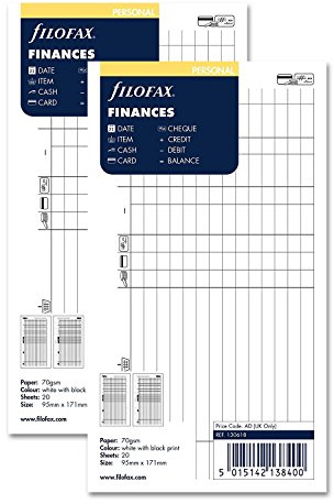 Filofax Personal Finances Twin Pack (130618) x 2