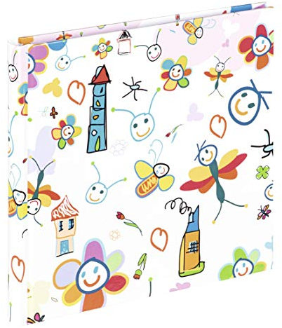 Hama | Álbum de Fotos Kritzelkratzel (Álbum de Fotos para Pegar y Escribir, 18x18 cm, 30 páginas, Hojas Color Blanco) Tapas con diversas ilustraciones