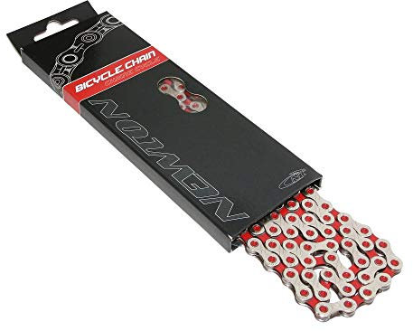 NEWTON Chaine Velo 11v kmc Argent-Rouge 116 maillons Compatible Shimano-sram