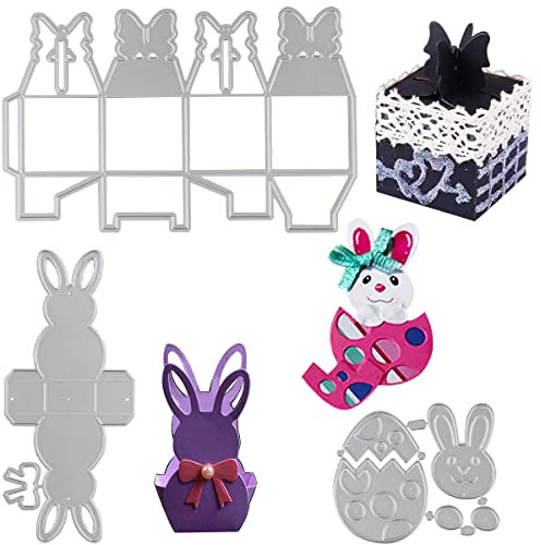 Stanzform Ostern, Hillylolly 3 Stück Stanzschablone Frühling, Stanzformen Ostern, Metall ostern schablonen, Prägeschablonen Klein, Prägeschablone für DIY Scrapbooking Fotoalbum Dekoration