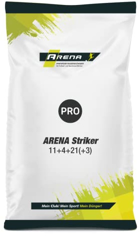ARENA Rasendünger Herbst Striker 20kg | Rasen Herbstdünger mit 4 Monaten Langzeitwirkung | Striker 11+4+21(+3)