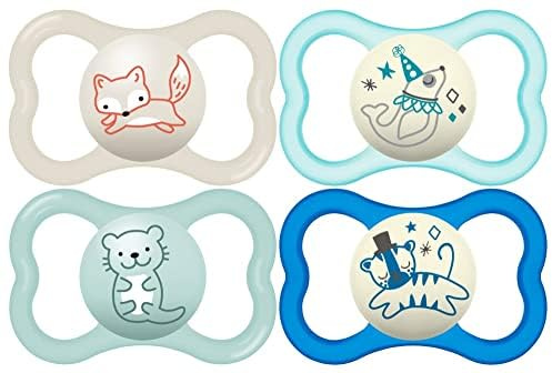 MAM Air Pacifier for Babies 6-16 Months, Extra Air Flow for Sensitive Skin, Glows in The Dark, Developed with Medical Experts, BPA-Free Skin Soft Silicone, 3 Count, Made in Europe