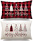 Giggleye 2 Stück Weihnachten Kissenbezug, 30x50 cm Weihnachtsbaum Leinen Kissenhüllen, Weihnachtskissenbezug, Zierkissenbezüge Weihnachten Deko für Sofa Schlafzimmer Wohnzimmer Couch (Rot)