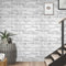 Shackcom Grey White Brick Wallpaper Self Adhesive 2 Pack 44.5 x 300cm, Peel & Stick Contact Paper, Sticky Back Plastic Roll PVC Vinyl Wrap Film for Kitchen Backsplash Bathroom Bedroom Wall Covering
