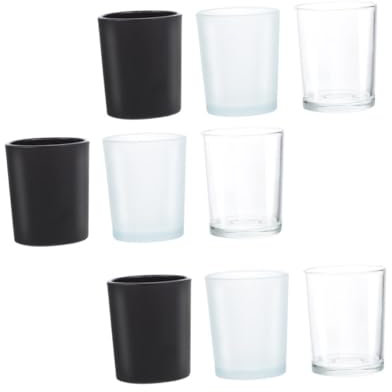 Abaodam 9pezzi Portacandele in Vetro Decorativo Per Tavolo Adatto Come Banchetti e Cene Candela Realizzato in Vetro Resistente Per Decorare Caffetteria e Cucina