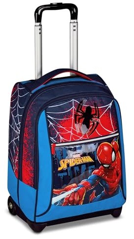 Seven Spiderman Big Trolley Scuola Fisso, Blu, 2 in 1, Doppio Uso, Trolley e Zaino, Zaino Scuola Elementare, Bambino