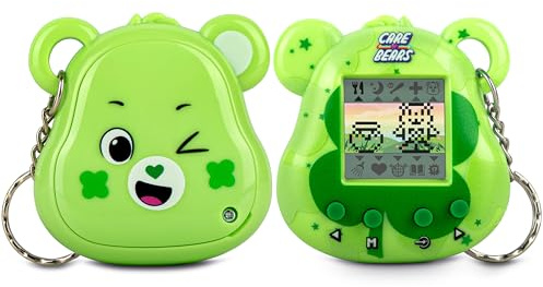 Care Bears - Animale domestico digitale Orso della buona fortuna Nano con funzioni di cura, schermo da 3,5 cm, giocattolo elettronico interattivo portatile per bambini, giocattolo da collezione