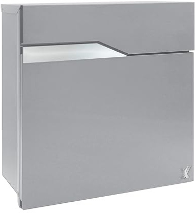ALUBOX NETTUNO Cassetta Postale Da Esterno Moderna Con VANO XL PER PACCHI DI PICCOLE E MEDIE DIMENSIONI 37x37x11 CM Cassetta Posta Con Portanome da Incedere (ARGENTO)