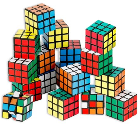 24 Pièces Mini Cubes Magiques 3x3, Cube de 3 cm en Plastique Écologique, Jouet de Voyage Coloré pour Anniversaires, Récompenses Scolaires et Jeux de Groupe