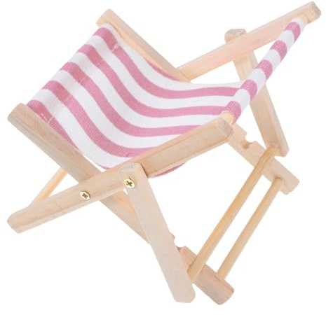 Homoyoyo Support de Téléphone Portable en Bois Modèle Chaise de Plage Mini Chaise Décorative Bureau et Maison Porte-Cartes de Visite Compact pour Smartphone Accessoire Stable et