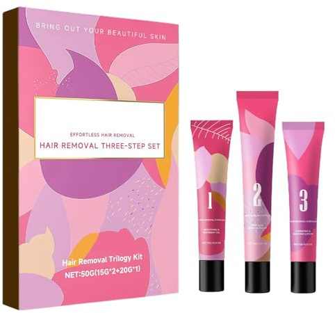 Crema Depilatoria Viso - 3 Pezzi Gel Delicato Lenitivo Idratante A Lunga Durata,Crema Depilatoria per Pelli Sensibili,per Uomo Donna Casa Viaggio