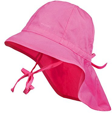 maximo Mädchen Mütze Hut mit Nackenschutz, Tunnelzug, UPF 30+, Gr. 49, Rot (fuchsia 57)