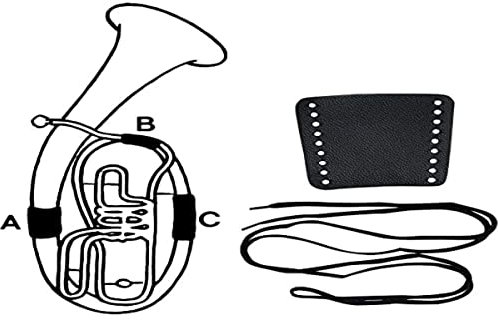 Gewa 720591 Handschutz Leder Tenorhorn, Teil C, Schnürverschluss