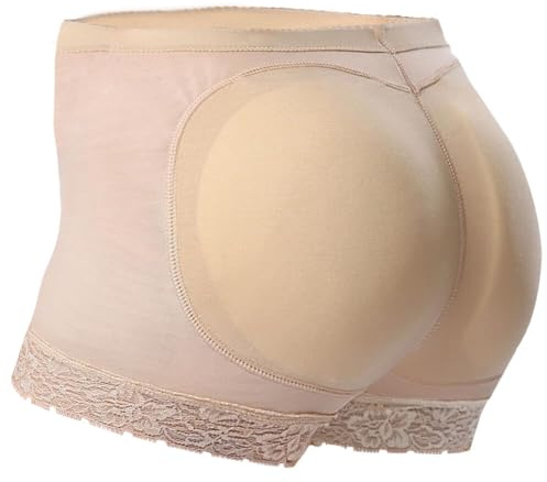 Everbellus Faja Bragas Control Fuerte con Almohadillas Levanta Glúteos para Mujer Beige XXX-Large