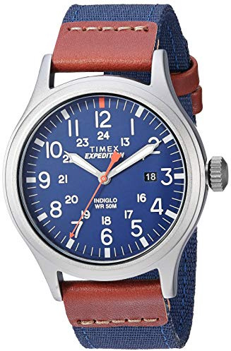 Timex Expedition Scout Montre pour Homme avec Bracelet en Nylon, Bleu/Marron/Gris., Sangle