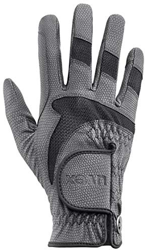 uvex i-Performance 2 - Flexibler Reithandschuh für Damen und Herren - strapazierfähig - optimale Belüftung - Anthracite-Black - 6