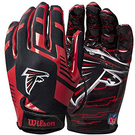 WILSON NFL Stretch Fit Football Gloves - Youth, Atlanta Falcons