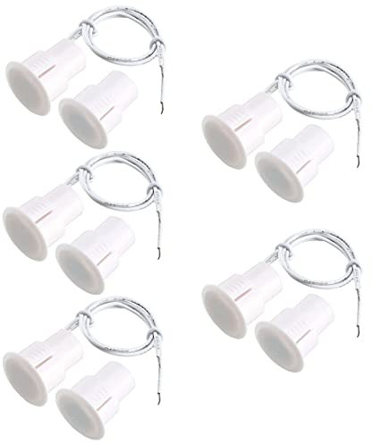 GUUZI 5 pezzi RC-36 da Incasso NC Allarme di Sicurezza Sensore di Contatto Porta Finestra Interruttore Magnetico Reed per Cancello in Ferro (Bianco)