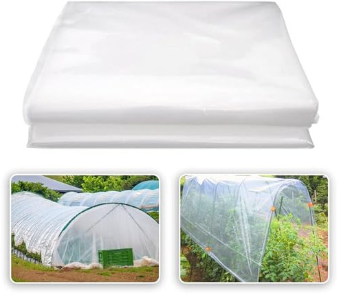 Telo Serra, 2 x 3 Metri Telo per Serra, Riutilizzabile Telo Serra Trasparente, Fai da te Telo per Serra Trasparente, Telo Trasparente per Serra Adatto per la Copertura di Piante Serre Agricoltura