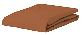 ESSENZA Spannbettlaken Minte Leather Brown, 90x200 cm - 100% Baumwollsatin 300TC - Uni