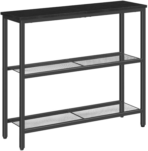 HOOBRO Mesa de Entrada Estrecha, Consola de Entrada, Mesa de Sofá, Mesa Auxiliar, Pasillo, Entrada, Salón, Negro EBB73XG01