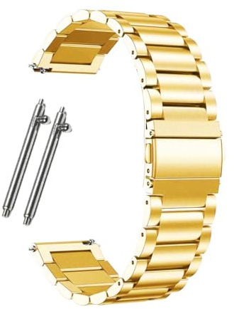 ADAMO Ultralyxigt rostfritt stål metall kedjearmband 20/22 mm för Amazfit GTS2 mini, Amazfit Bip/BipU/Pro/Lite, BipS, Amazfit GTS/2/2e, GTR Galaxy Watch Active 2