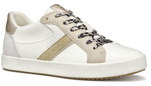 Geox D BLOMIEE C, Scarpe da Ginnastica Donna, Optic White/Beige, 40 EU