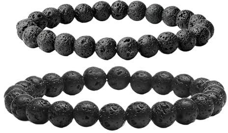 2pcs Chakra Perlenarmbänder,Lavastein Armband Yoga armbänder aus Heilsteinen, Energiearmbänder für Männer und Frauen Ideal als Geschenk für Familie und Freunde (C:10mm)