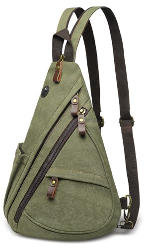 SUIKIHUM Crossbody Bag for Women Men - Small Sling Backpack 3-in-1,Green