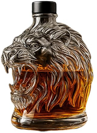 Rrlihjgu Caraffe Per Alcolici, Bottiglia Decanter In Per Whisky, Con Profilo Animale da Collezione per Compleanno Festa del Papà San Matrimonio