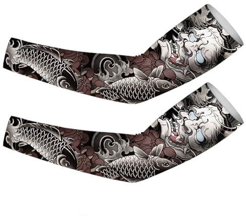 Miyanvuo Mangas protectoras para brazos | Mangas de tatuajes temporales Keep Cool, protectoras para brazo, protectores para brazo de tatuaje, cubierta de largo de compresión solar