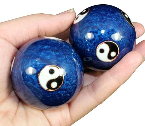 Baodingbollar,Baodingbollar Chime Hälsobollar, Meditation Kinesisk Wellness | 2X Hälsa Kinesiska Wellness-sfärer, Chime-meditationssfärer, Box för handavlastningsövning, händeravslap